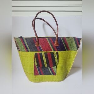 Multicolor Woven Tote Bag Made In Kenya